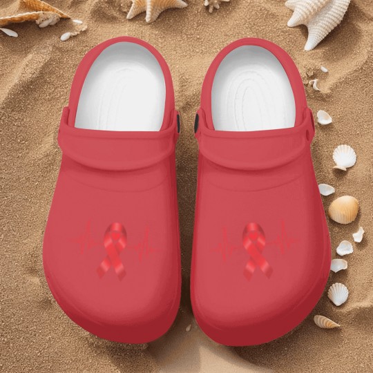 Discover World Aids Day Red Heartbeat Aids Awareness Hiv Nurse Clogs