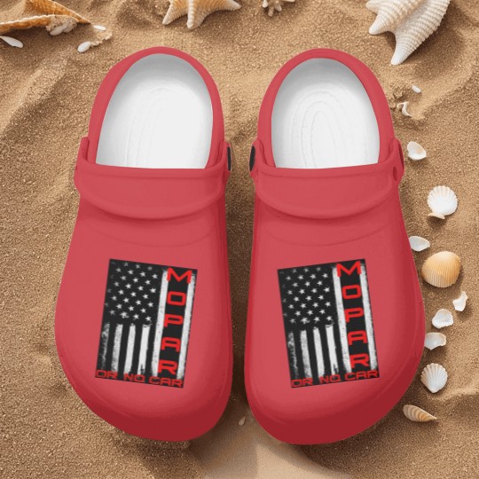 Discover Mopar or No Car Flag America Motor Car Sports Racing Gift Nurse Clogs