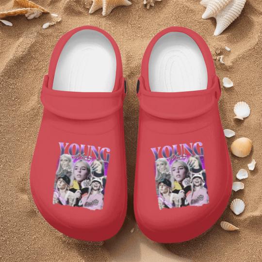 Discover Young Miko Rap Nurse Clogs, Baby Miko Trap Kitty Vintage 90s Style Nurse Clogs