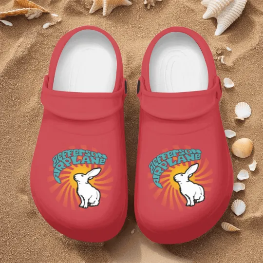 Discover Jefferson Airplane White Rabbit Nurse Clogs