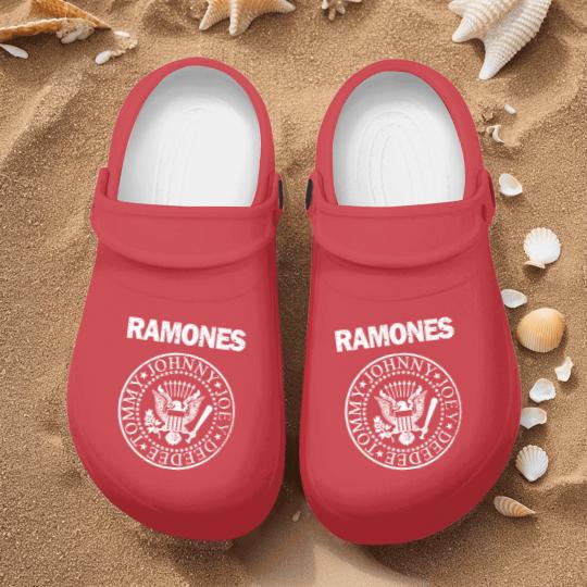 Discover RAMONES Presidential Seal Distressed Logo GRAY/white Nurse Clogs New S-5XL