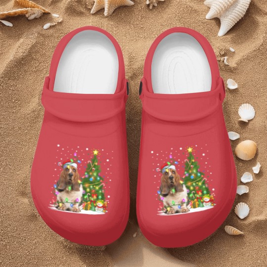 Discover Dog Basset Hound Lighting Xmas Tree Santa Basset Hound Dog Christmas Nurse Clogs