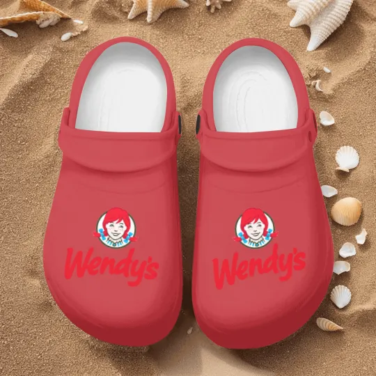 Discover Wendys Fast Food restaurant Logo Nurse Clogs