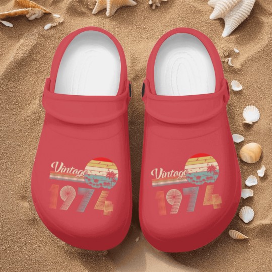 Discover Vintage 1974 Nurse Clogs, 1974 Birthday Nurse Clogs, 49th Birthday Nurse Clogs