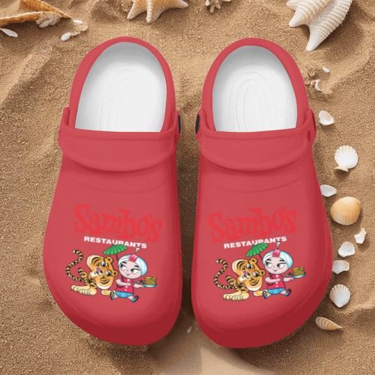 Discover Sambo's Restaurant Logo with Sambo and Tiger Nurse Clogs