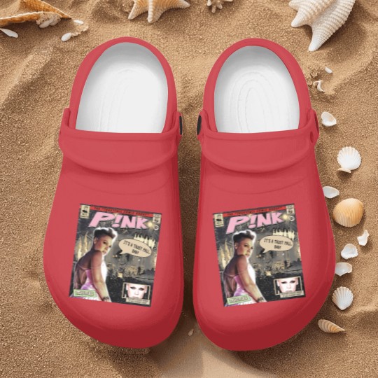 Discover P!nk Comic Nurse Clogs, P!nk Trustfall World Tour Album Graphic Nurse Clogs