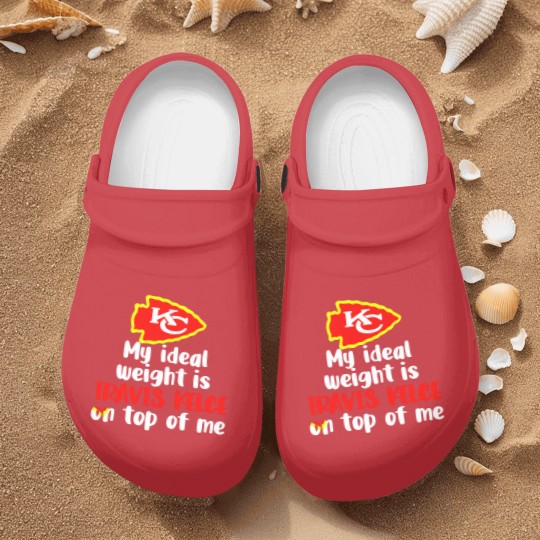 Discover Chiefs My Ideal Weight Is Travis Kelce On Top Of Me Nurse Clogs