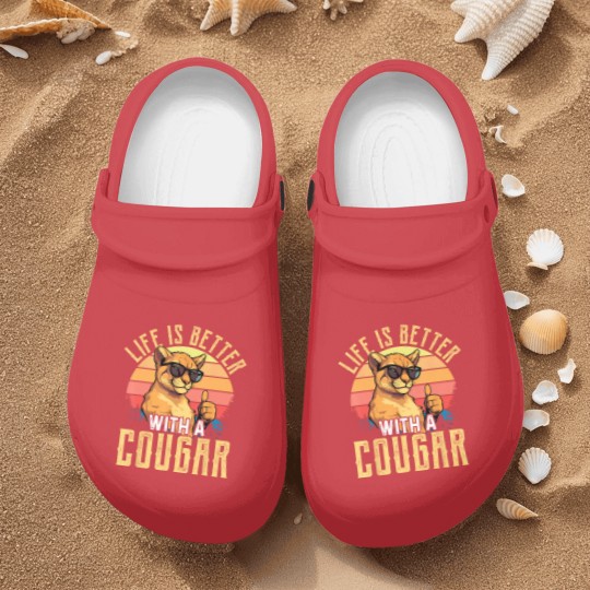 Discover life is better with a cougar funny cougars t Nurse Clogs