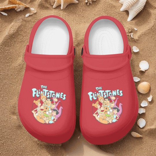 Discover the flintstones group shot family classic vintage logo t Nurse Clogs