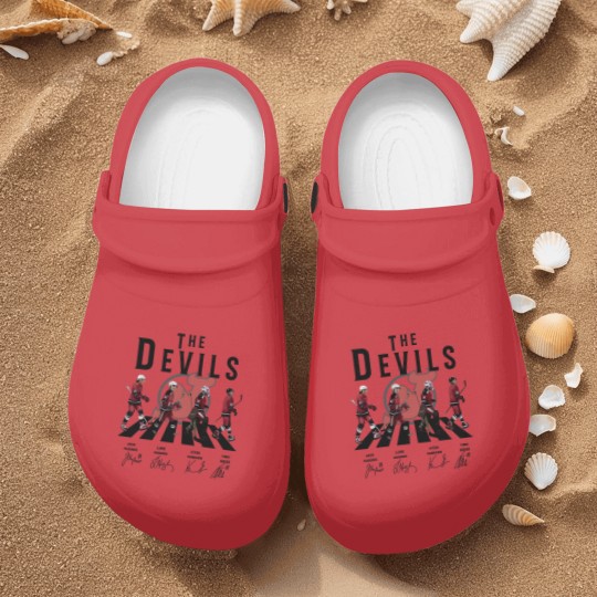 Discover Devils Walking Abbey Road Signatures Ice Hockey Nurse Clogs, New Jersey Vintage