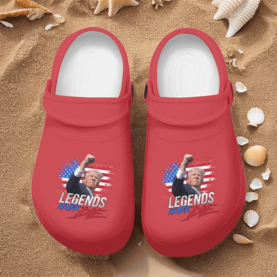 Discover Trump Legends Never Die Dark Nurse Clogs, Trump Fight 2024 Nurse Clogs