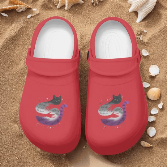 Discover Asexual Asexual Cat Hug LGBT Pride Flag Nurse Clogs