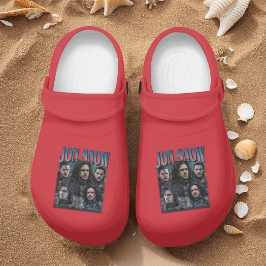 Discover Jon Snow Vintage Graphic 90s Nurse Clogs, Jon Snow Nurse Clogs, Jon Snow Rock Style Bootleg Nurse Clogs, Custom Photo Nurse Clogs
