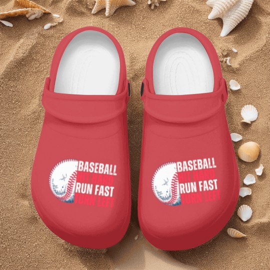 Discover Sport Baseball Hit Hard Run Fast Turn Left For Lovers Nurse Clogs