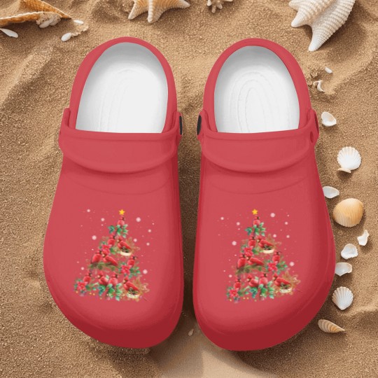 Discover Vintage Christmas Cardinal Birds Snowings Xmas Tree Lights Nurse Clogs