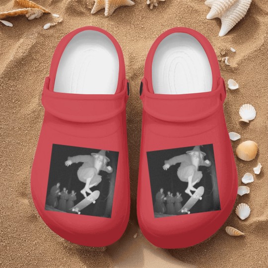 Discover Gandalf skateboarding Nurse Clogs, Gandalf skating in the woods Nurse Clogs