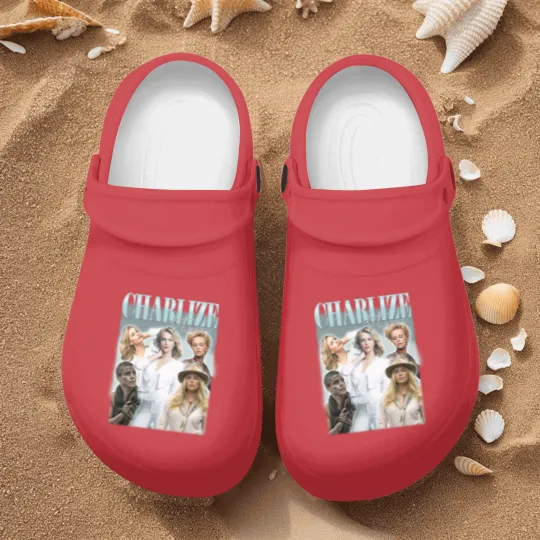 Discover Charlize Theron Vintage Bootleg Nurse Clogs, Charlize Theron Vintage Graphic Nurse Clogs