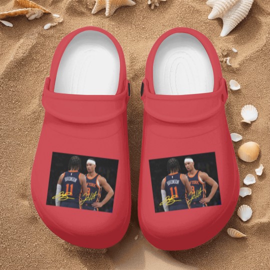 Discover Jalen Brunson and Josh Hart With Signature Vintage Nurse Clogs, New York Basketball Retro 90s Nurse Clogs