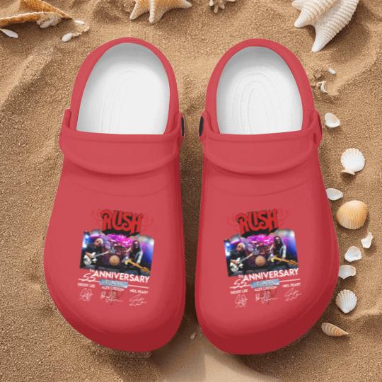 Discover 55 Years RUSH Band 1968-2023 Signatures Nurse Clogs