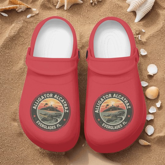 Discover Alligator Alcatraz Nurse Clogs, Everglades Florida Parody Nurse Clogs, Funny Vintage