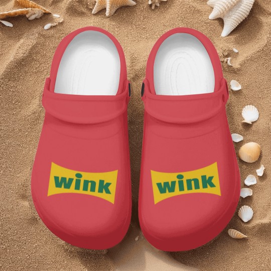 Discover Wink Grapefruit Flavored Soft Drink Soda Pop Logo Nurse Clogs