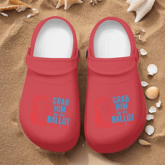 Discover Grab Him By The Ballot Kamala 2024 Funny Harris Election Nurse Clogs