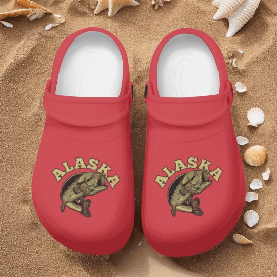 Discover Alaska USA State Travel Souvenir Funny Fishing Nurse Clogs