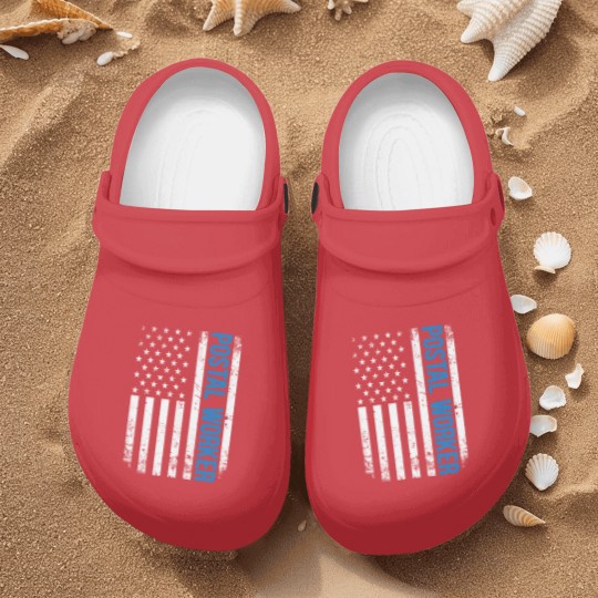 Discover American Postal Worker USA Flag 4th of July Nurse Clogs