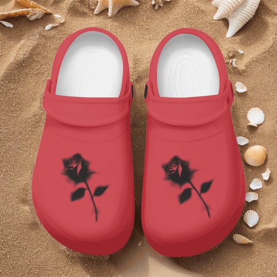 Discover Gothic Black Rose Nurse Clogs