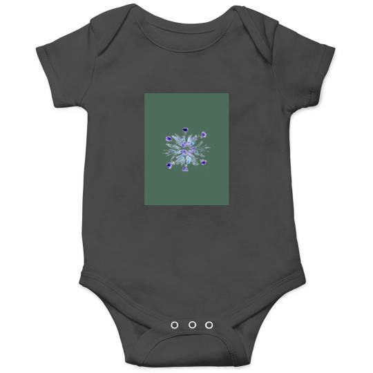 Discover _Snowflake_ nature print (green background) Graphic Onesies