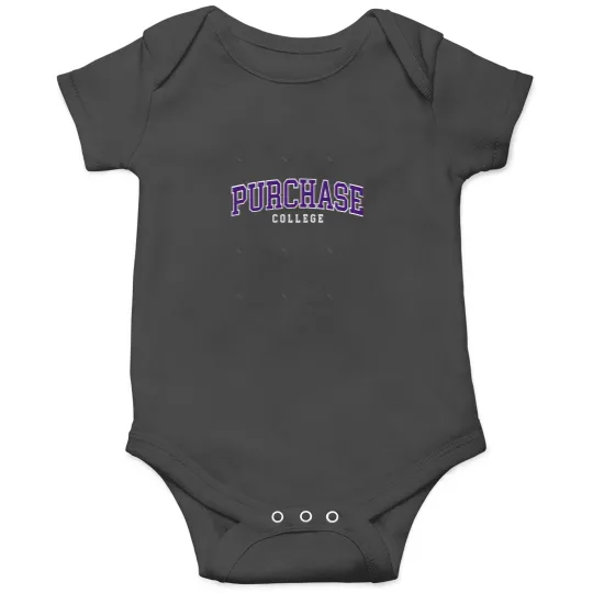 Discover suny purchase - college font curved Onesies