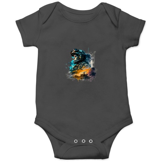Discover Soldier watercolor print Onesies