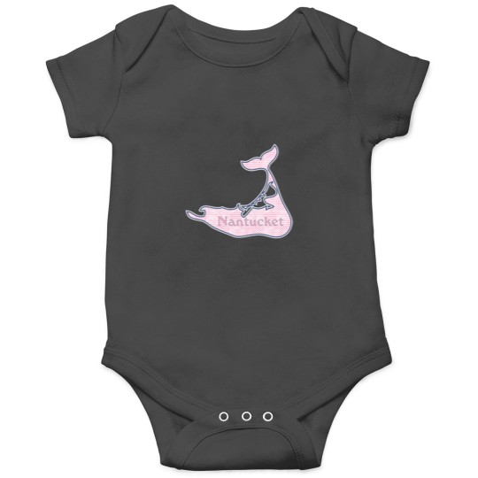 Discover Preppy Pink Watercolor  Nantucket Island Silhouette Onesies