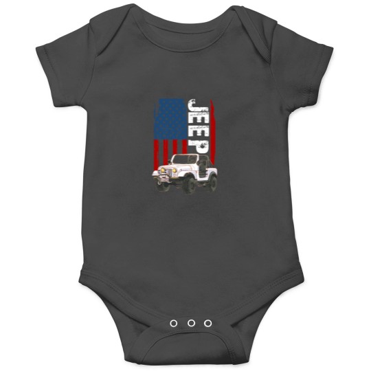 Discover -Jeep-American Flag-Jeep- Onesies