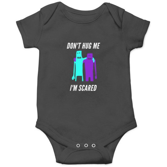 Discover Don't hug me i'm scared cyan and purple Onesies
