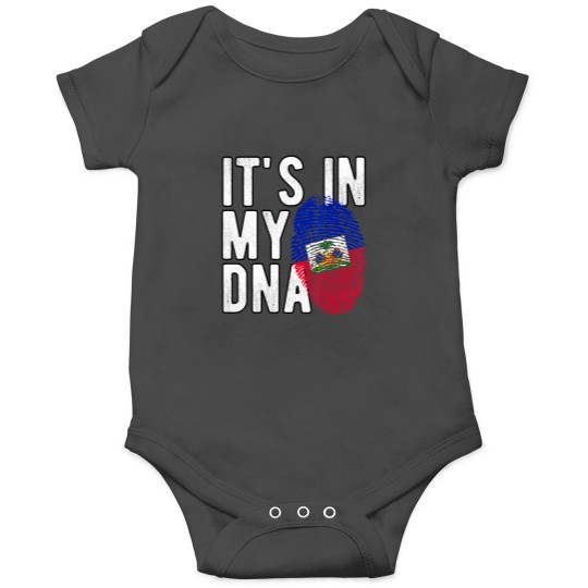 Discover it's in my dna haiti haitian flag Onesies