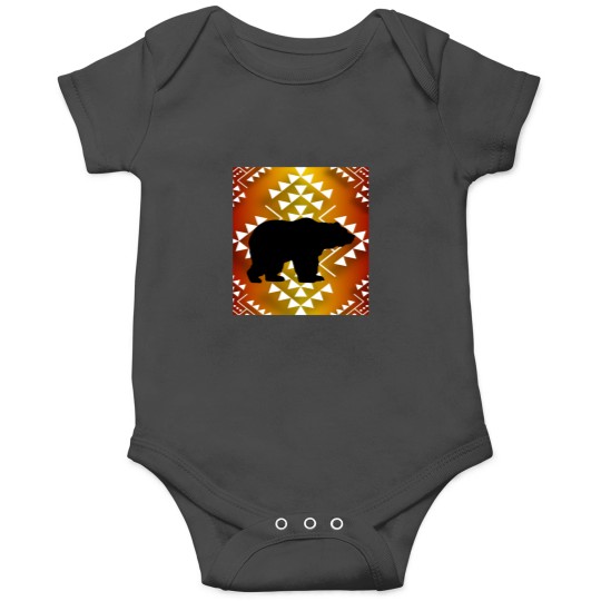 Discover Gradient Geometric Native Bear Print Onesies