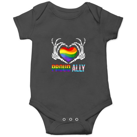 Discover proud ally lgbt transgender flag skeleton heart gay lesbian Onesies