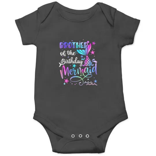 Discover brother of the birthday mermaid matching family father's day Onesies