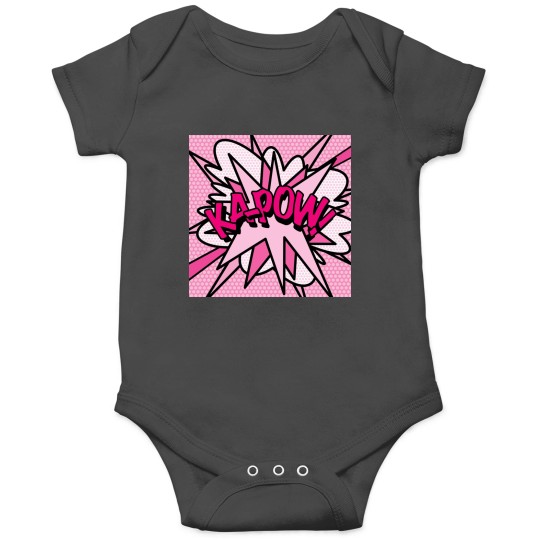 Discover KAPOW Pink Comic Book Pop Art Modern Fun Typography Onesies