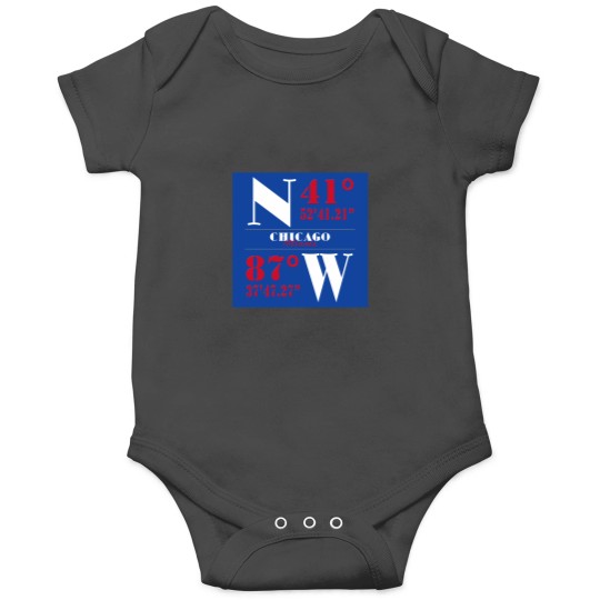 Discover Chicago, Wrigley Field Longitude, Latitude Coordinates Onesies