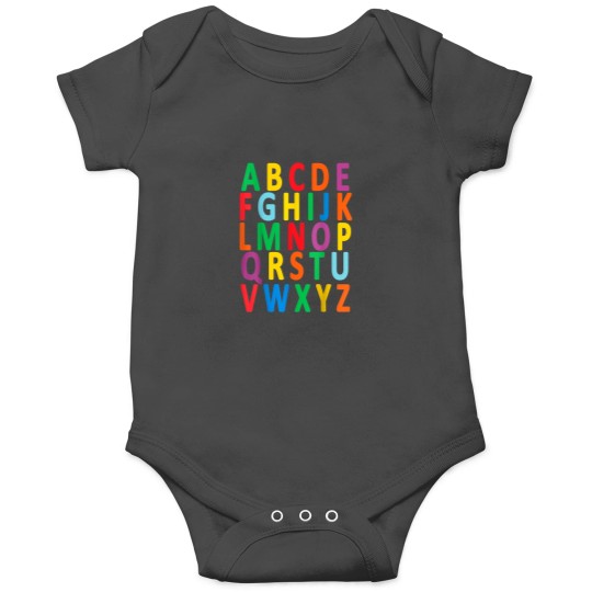 Discover Colorful Uppercase Letters Alphabet learn ABC bo Onesies