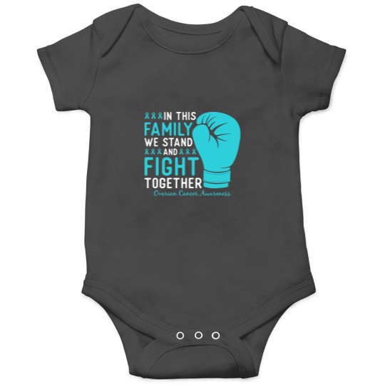 Discover Ovarian Cancer Awareness Fight Family Support Boxing Gloves Onesies