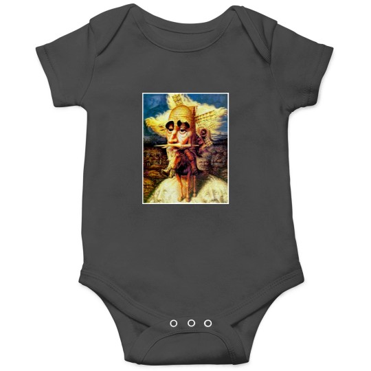 Discover DON QUIXOTE  Vintage Abstract Dali Tilting at Windmills Print Onesies