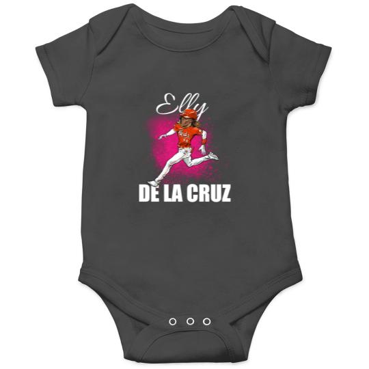 Discover Elly de la Cruz Cartoon  Player  (white text) Sticker Onesies