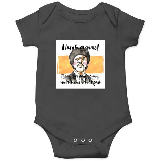 Discover Pulp fiction - Jules Winnfield - Hamburgers the cornerstone of any nutritious breakfast Onesies