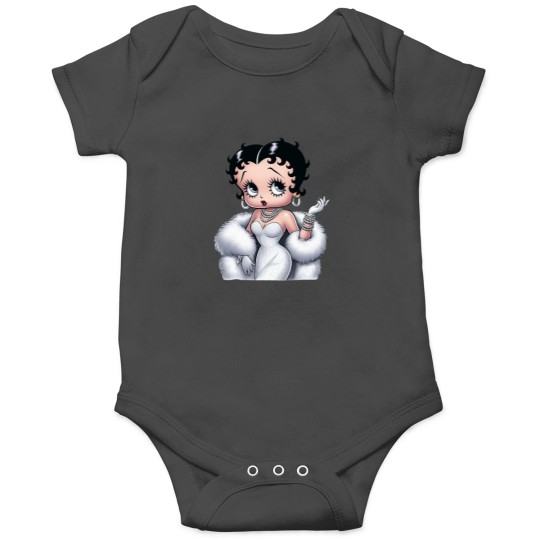 Discover Elegant Betty Boop in White Dress Fitted Scoop Onesies