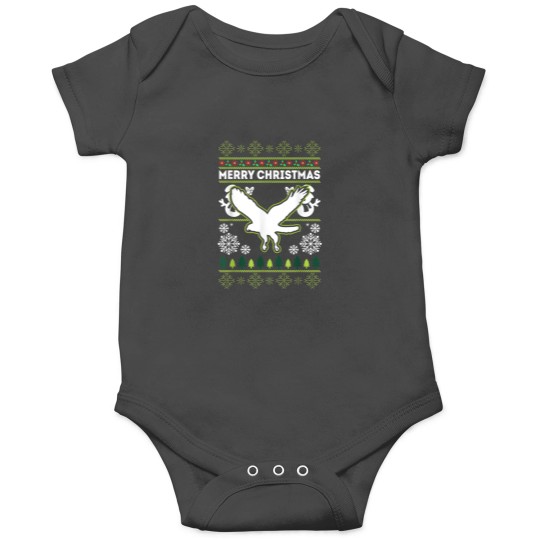 Discover Merry Christmas Red Tailed Hawk Ugly Xmas Onesies
