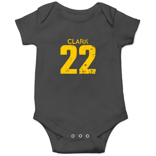 Discover Caitlin Clark Yellow Distressed Jersey Number 22 Onesies
