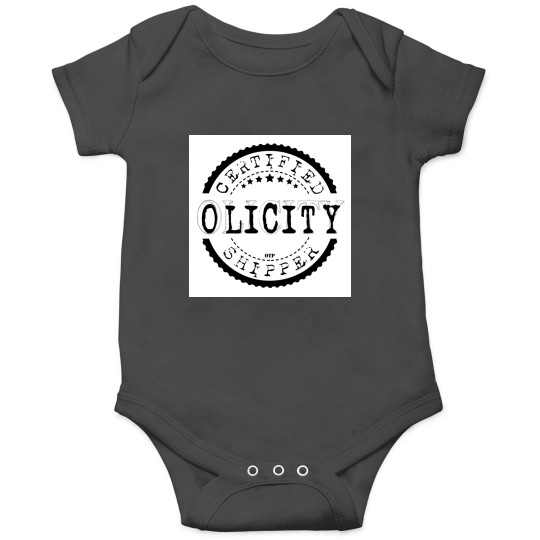 Discover Certified Olicity Shipper Black Stamp Onesies